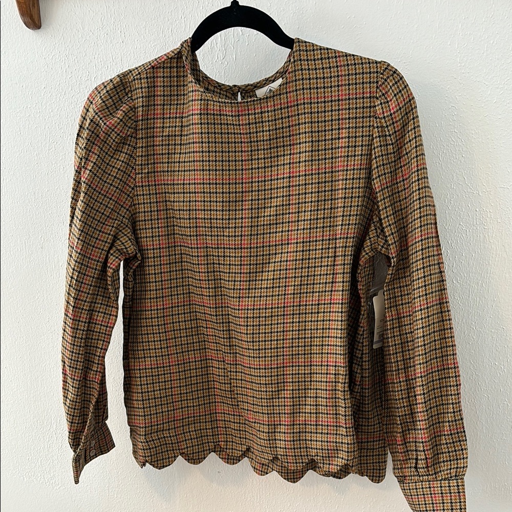 Plaid Women's Top - Brown and Red
